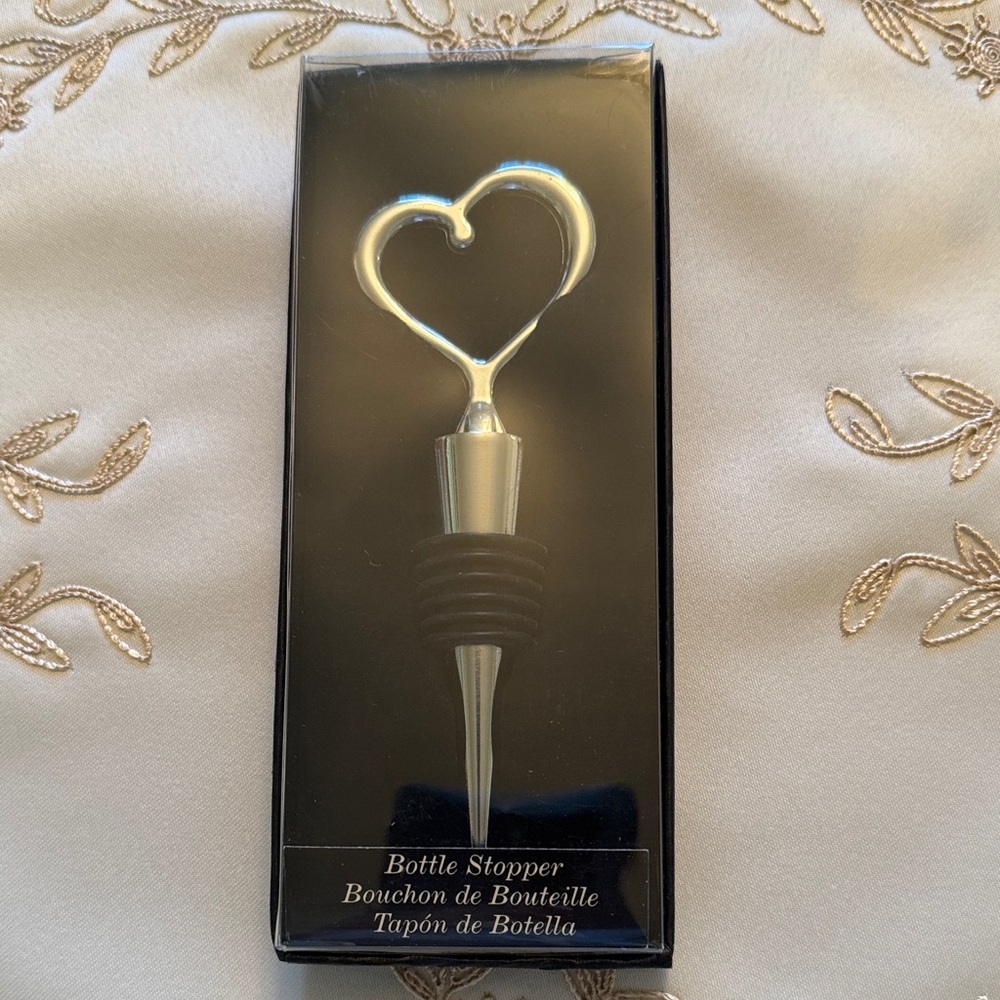 Kate Aspen Silver Heart Wine Stopper